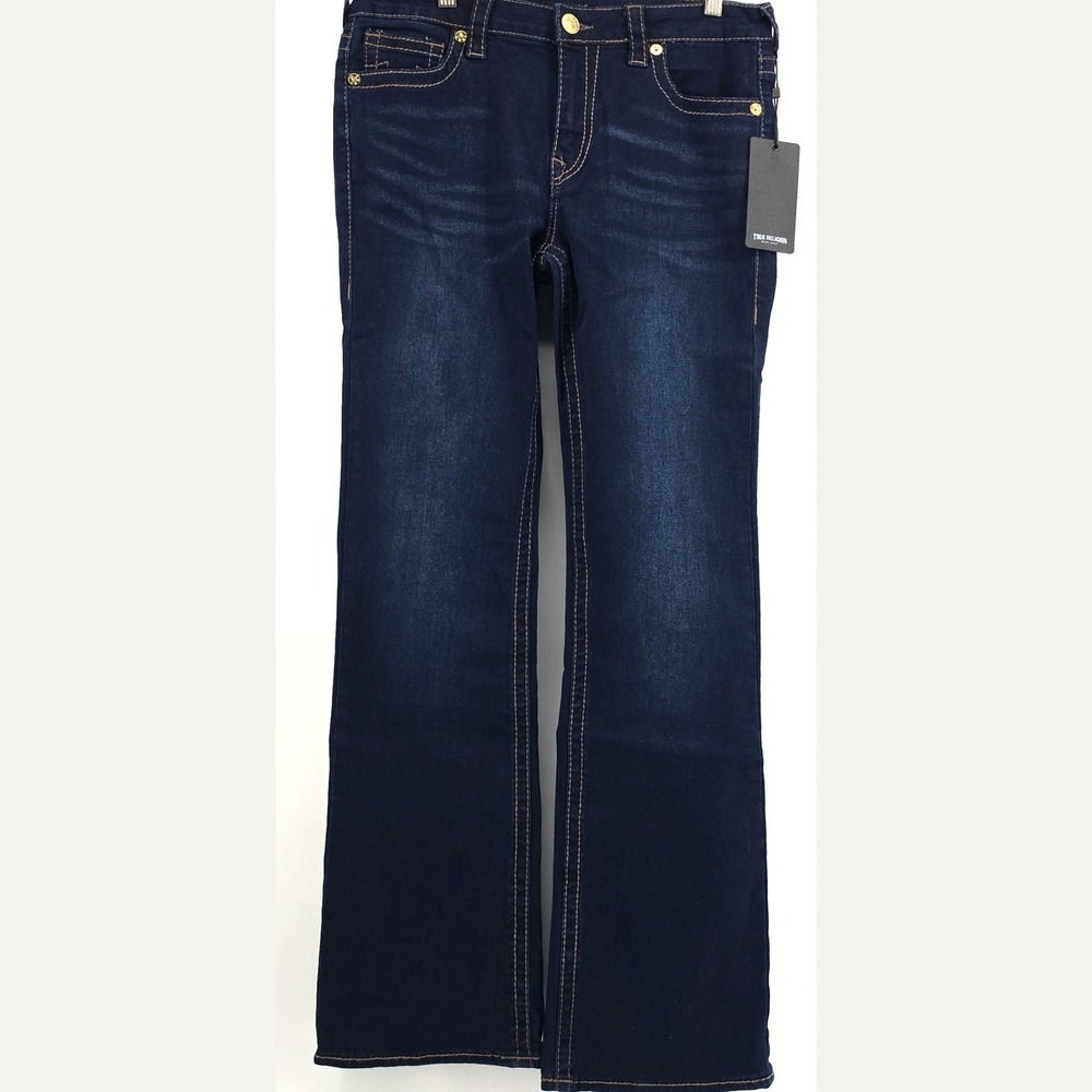 True Religion Becca Mid Rise Bootcut Jeans Size 30 Dark Wash NWT